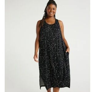 Black Starry Night Sleeveless Pajama Dress